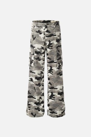 Concert Outfit Camouflage Multi Pocket Jeans