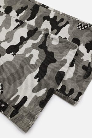 Concert Outfit Camouflage Multi Pocket Jeans