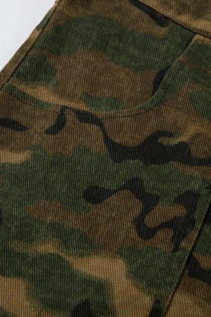Concert Outfit Camouflage Oversize Denim Cargo Pants