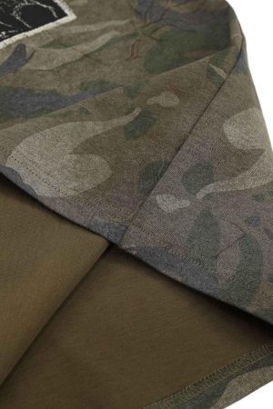 Concert Outfit Camouflage Patchwork Graphic T-Shirt