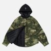 Concert Outfit Camouflage Patchwork Hooded Jacket