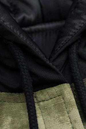 Concert Outfit Camouflage Patchwork Hooded Jacket