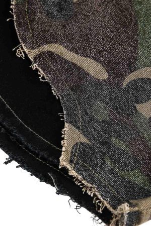 Concert Outfit Camouflage Patchwork Print Letter Short Sleeve Shirt