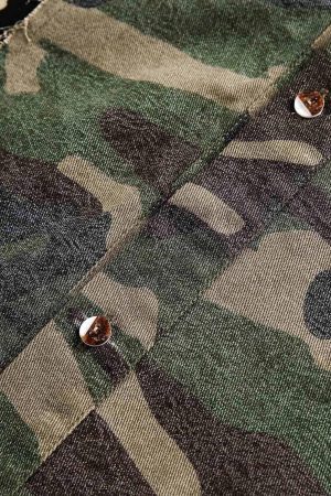 Concert Outfit Camouflage Patchwork Print Letter Short Sleeve Shirt