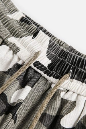 Concert Outfit Camouflage Patchwork Shorts