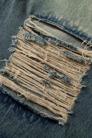 Concert Outfit Camouflage Patchwork Workwear Straight Jeans