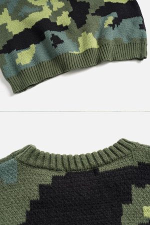 Concert Outfit Camouflage Print Sweater