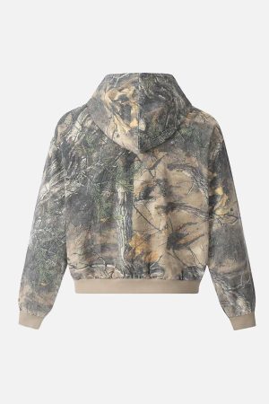 Concert Outfit Camouflage Print Zip-Up Hoodie