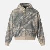 Concert Outfit Camouflage Print Zip-Up Hoodie