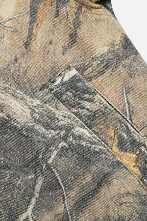 Concert Outfit Camouflage Print Zip-Up Hoodie