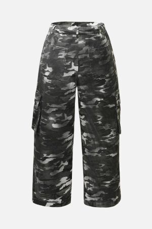 Concert Outfit Camouflage Retro Multi-Pocket Cargo Pants