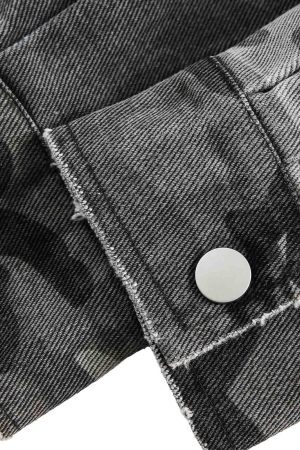 Concert Outfit Camouflage Ripped Lace Denim Shirt