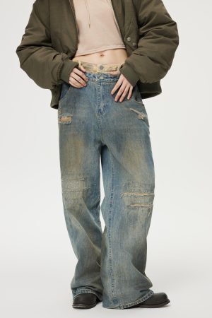 Concert Outfit Camouflage Sagging Jeans