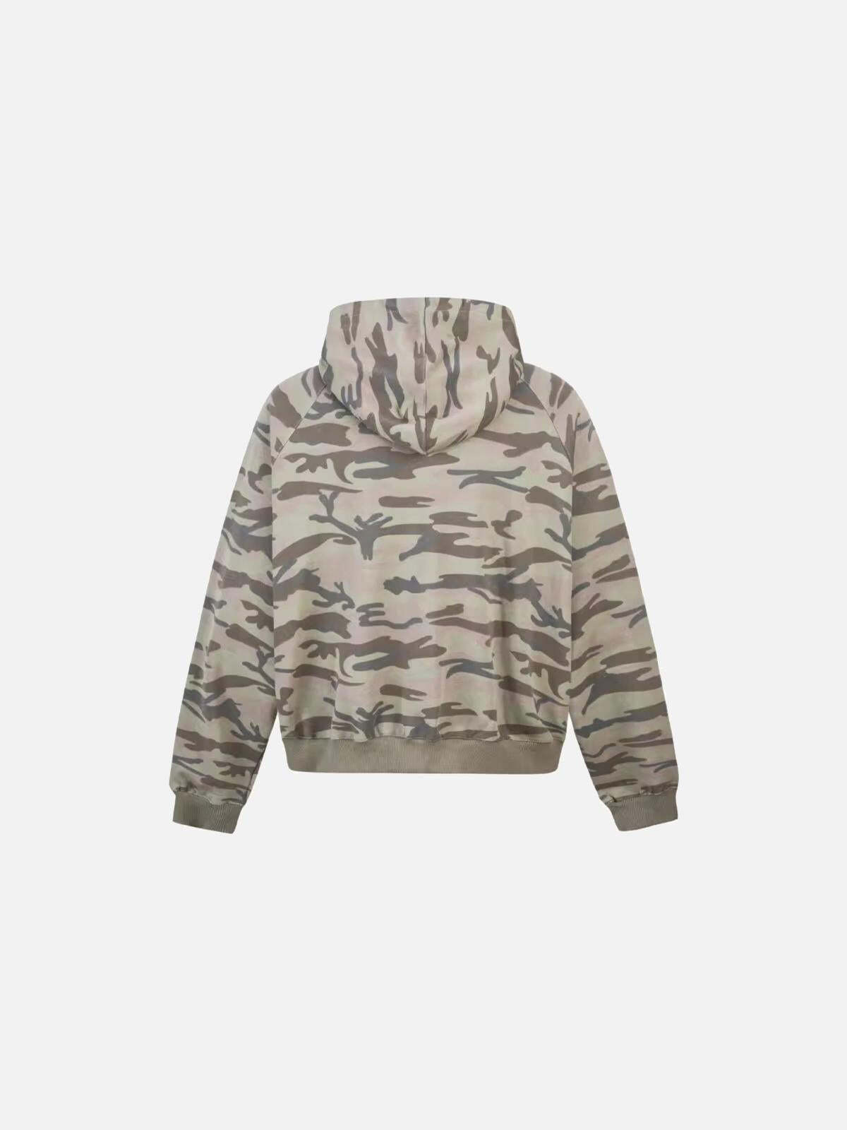 Concert Outfit Camouflage Sequin Letter Pattern Zipper Hoodie Concert Outfit Camouflage Sequin Letter Pattern Zipper Hoodie