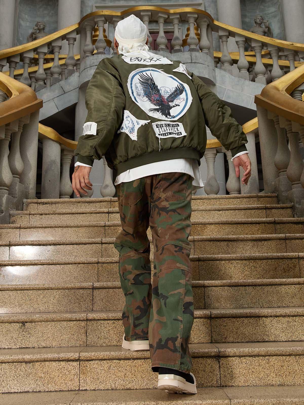 Concert Outfit Camouflage Structured Pleated Pants Concert Outfit Camouflage Structured Pleated Pants