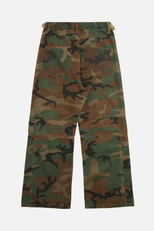 Concert Outfit Camouflage Structured Pleated Pants