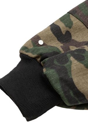 Concert Outfit Cargo Camouflage Multi Zipper Bomber Jacket