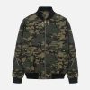 Concert Outfit Cargo Camouflage Multi Zipper Bomber Jacket