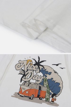 Concert Outfit Cartoon Car Print Tee