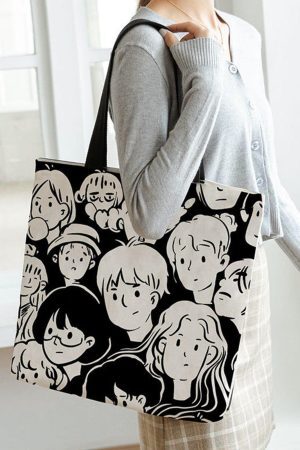 Concert Outfit Cartoon Character Print Bag