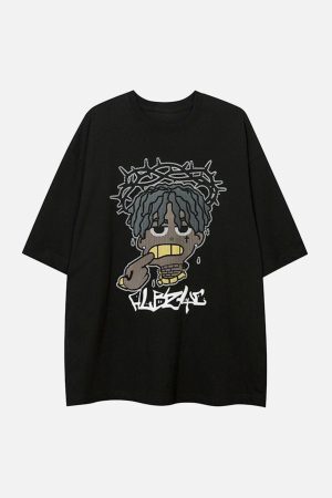Concert Outfit Cartoon Foam Loose T-Shirt