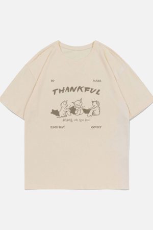 Concert Outfit Cartoon Fox Print Tee