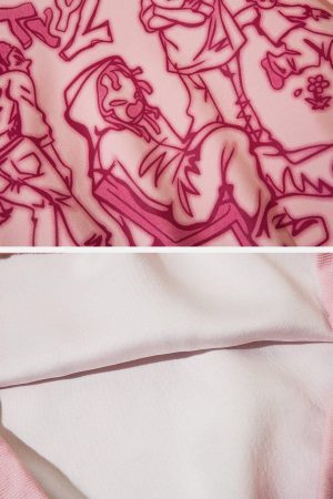 Concert Outfit Cartoon Line Character Print Hoodie