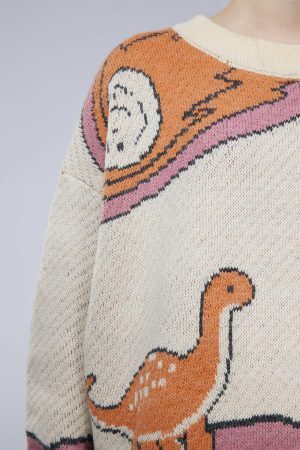 Concert Outfit Cartoon Little Dinosaur Knit Sweater