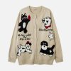 Concert Outfit Cartoon Pets Knitted Cardigan