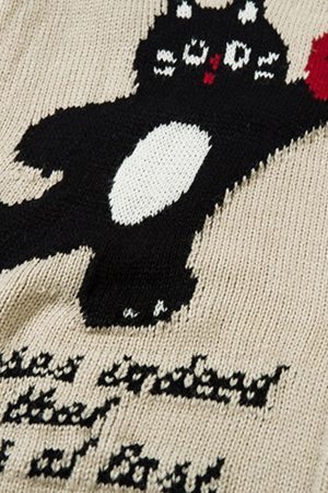 Concert Outfit Cartoon Pets Knitted Cardigan