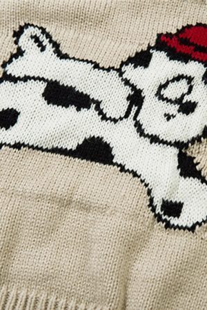 Concert Outfit Cartoon Pets Knitted Cardigan