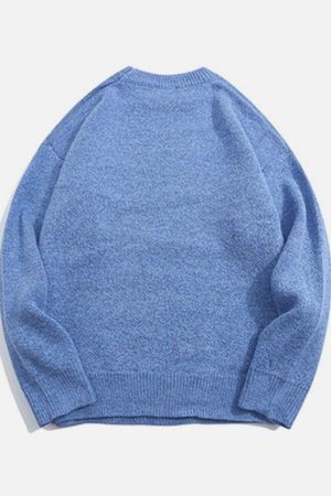 Concert Outfit Cartoon Shark Pattern Knitted Sweater