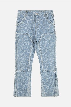 Concert Outfit Cashew Flower Cut Jeans