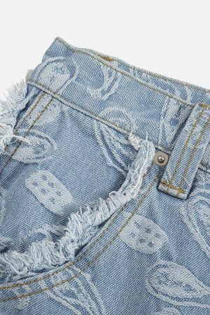 Concert Outfit Cashew Flower Cut Jeans