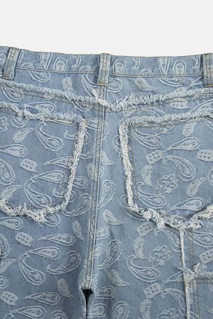 Concert Outfit Cashew Flower Cut Jeans