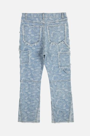 Concert Outfit Cashew Flower Cut Jeans