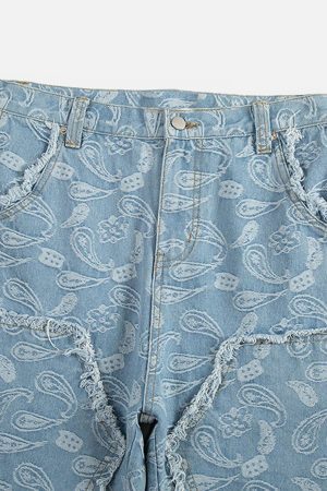 Concert Outfit Cashew Flower Cut Jeans