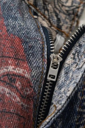 Concert Outfit Cashew Flower Digital Printed Imitation Jeans