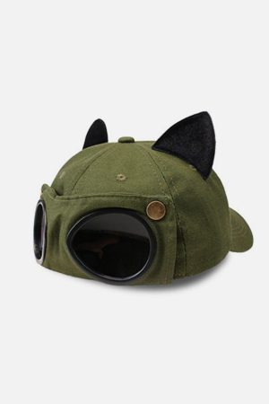 Concert Outfit Cat Ears Aviator Glasses Baseball Hat