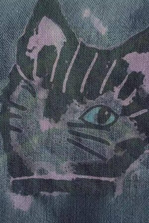 Concert Outfit Cat Graffiti Print Jeans