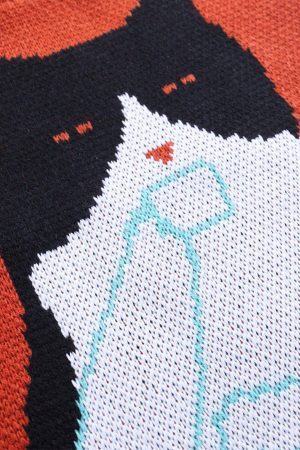 Concert Outfit Cat Graphic Knit Bag