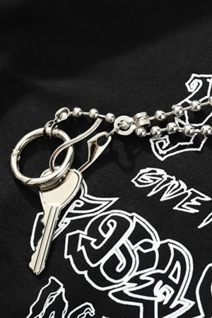 Concert Outfit Chain Decorated Oversized T-Shirt