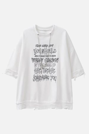 Concert Outfit Chain Decorated Oversized T-Shirt