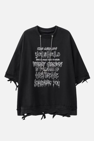 Concert Outfit Chain Decorated Oversized T-Shirt