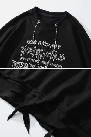 Concert Outfit Chain Decoration Distressed Tee