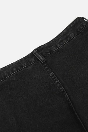 Concert Outfit Chain Design Big Pockets Cargo Jeans