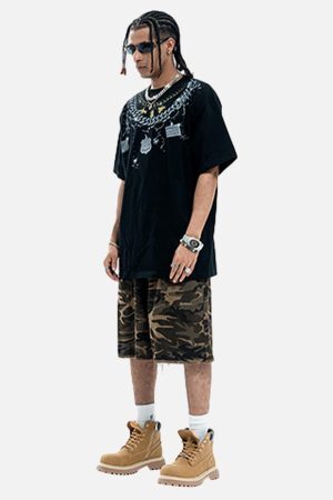 Concert Outfit Chain Print Crew Neck T-Shirt