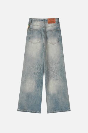 Concert Outfit Chain Washed Graphic Jeans
