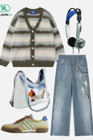 Concert Outfit Chains Print Jeans