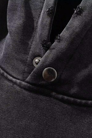 Concert Outfit Character Portrait Old Hip-Hop Loose Worn Hoodie